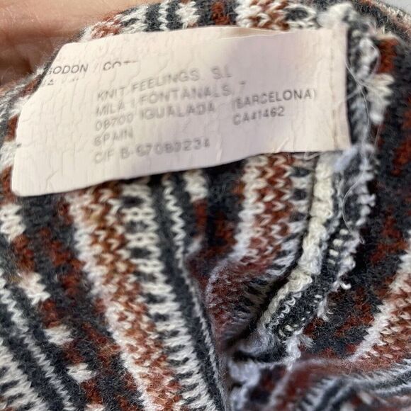 SITA MURT Sweater Womens 38 US 6 Brown Mixed Stripe Pullover Cotton Wool Blend - Picture 11 of 13